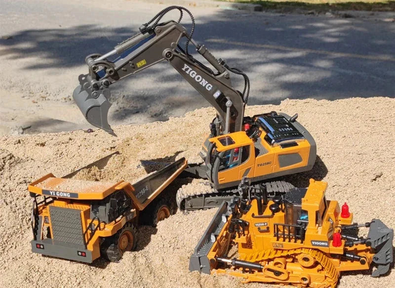 Construye, excava y transporta con nuestra colección de vehículos de construcción RC. Excavadoras, bulldozers y camiones a control remoto, con funciones realistas y tracción 4x4. ¡Diversión garantizada para todas las edades! juguetes para niños, regalos