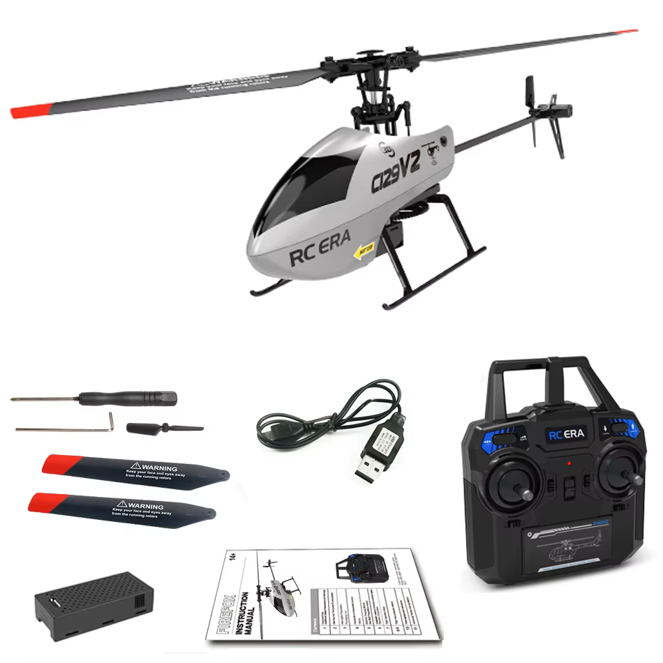 RC Universe® AeroCopter C129 V2 – Helicóptero RC 6 Canales con 1/3 Baterías