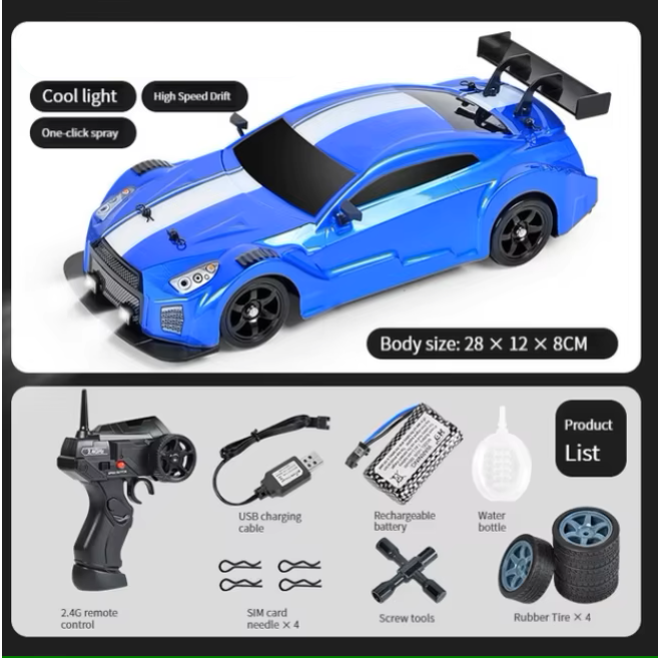 RC Universe® Nitro DriftPro – Coche RC Potencia, Escape Realista y Faros LED