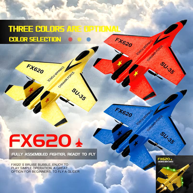 RC Universe® SkyFly FX620 Jet-Su35 – Avión RC 34cm con 2 Baterías