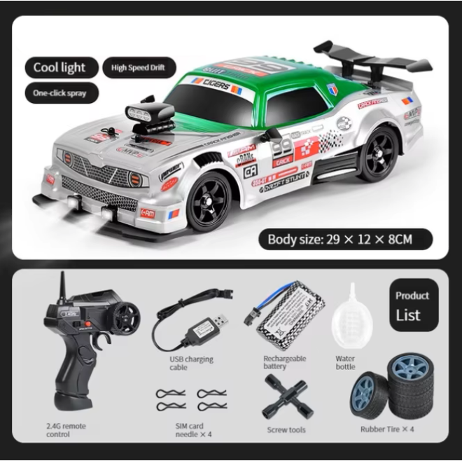 RC Universe® Nitro DriftPro – Coche RC Potencia, Escape Realista y Faros LED