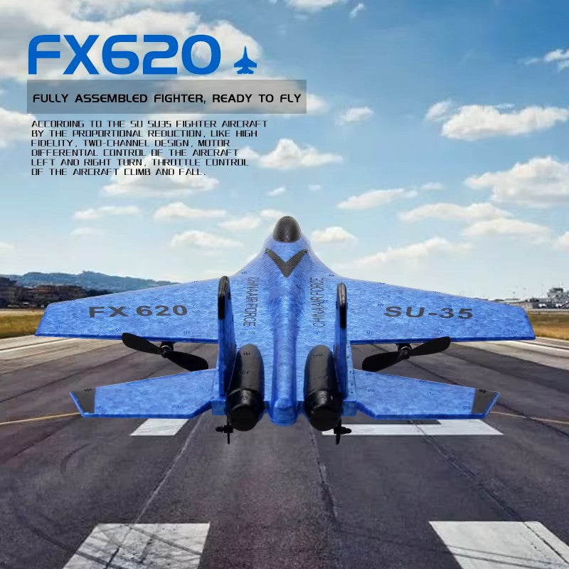 RC Universe® SkyFly FX620 Jet-Su35 – Avión RC 34cm con 2 Baterías