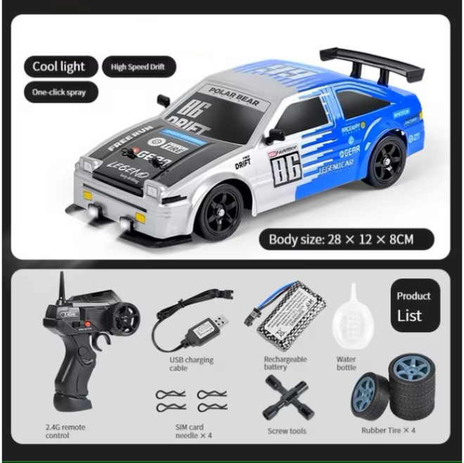 RC Universe® Nitro DriftPro – Coche RC Potencia, Escape Realista y Faros LED