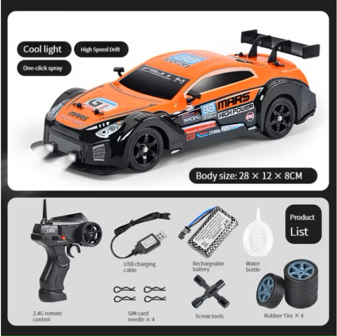 RC Universe® Nitro DriftPro – Coche RC Potencia, Escape Realista y Faros LED