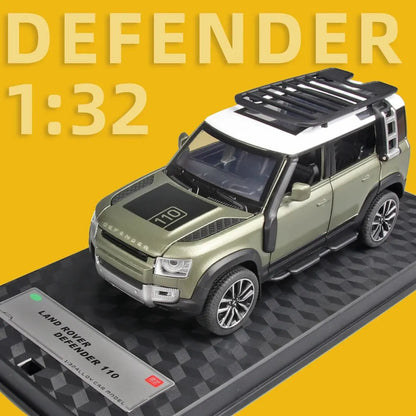 RC Universe® Land Rover Coche Miniatura 1/32 – Defender 110 con Efectos de Sonido y Luz