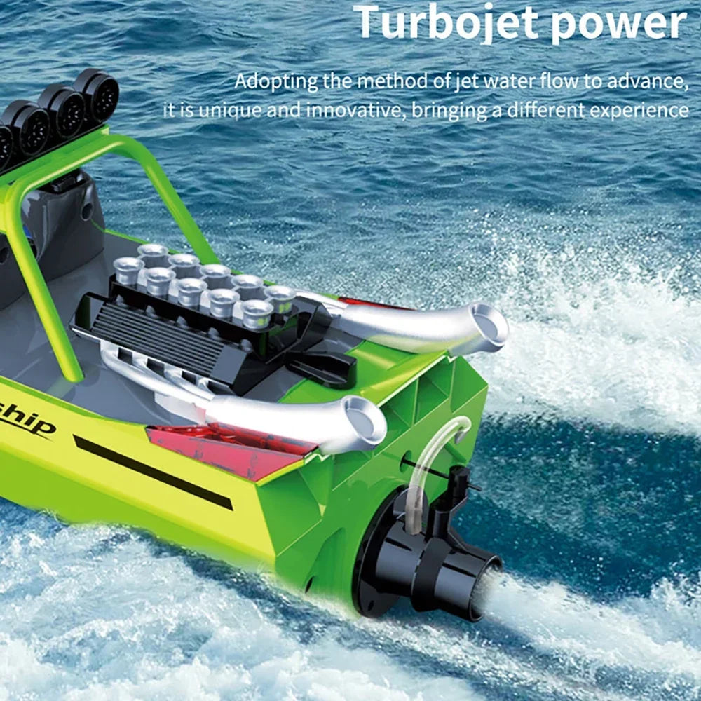 RC Universe® TurboWave TY725 – Barco RC Dual Turbo con Alarma de Batería Baja y 1/2 Baterías