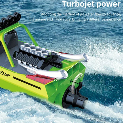 RC Universe® TurboWave TY725 – Barco RC Dual Turbo con Alarma de Batería Baja y 1/2 Baterías