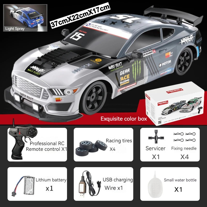 RC Universe® Nitro DriftPro – Coche RC Potencia, Escape Realista y Faros LED