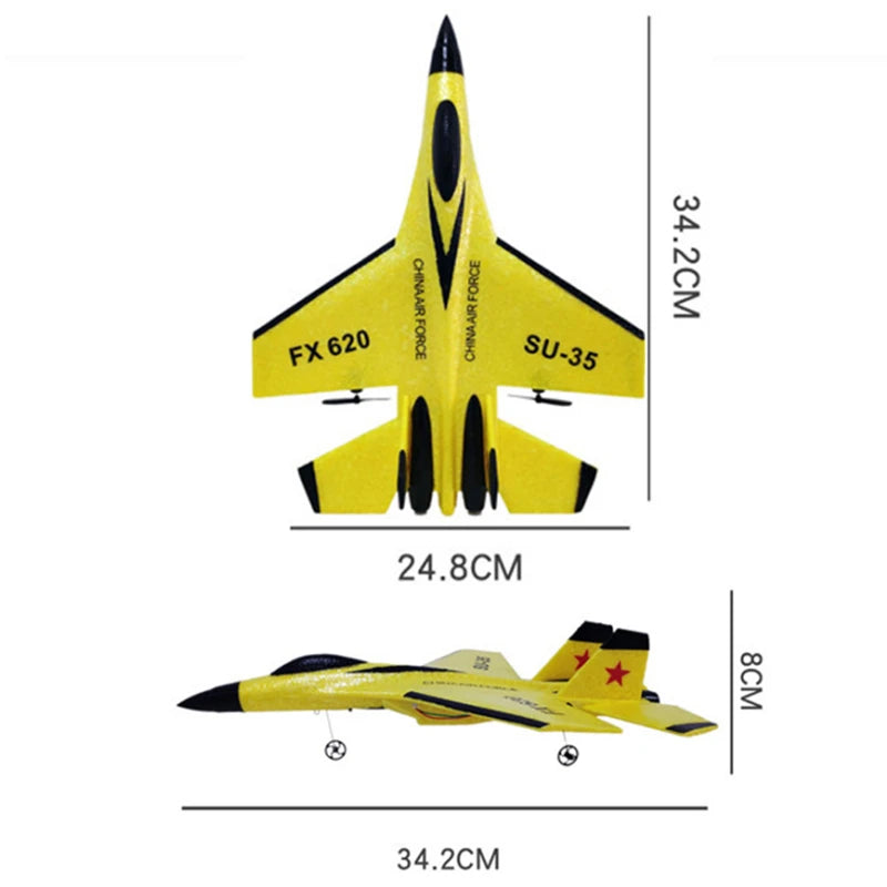 RC Universe® SkyFly FX620 Jet-Su35 – Avión RC 34cm con 2 Baterías