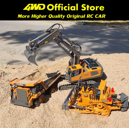 RC Universe® MegaBuild 1:20 – Excavadora y Camión Volquete RC 10 Canales, 3 Baterías