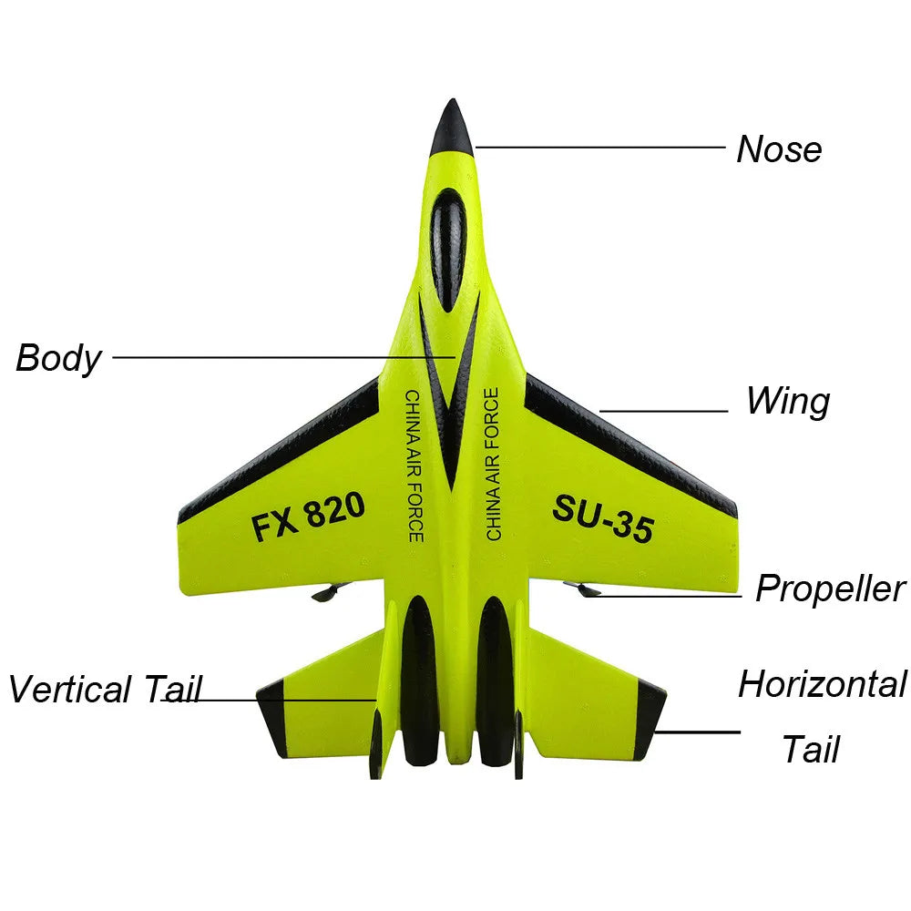 RC Universe® SkyFly FX620 Jet-Su35 – Avión RC 34cm con 2 Baterías